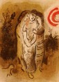 Noemí y sus nueras litografía contemporánea Marc Chagall